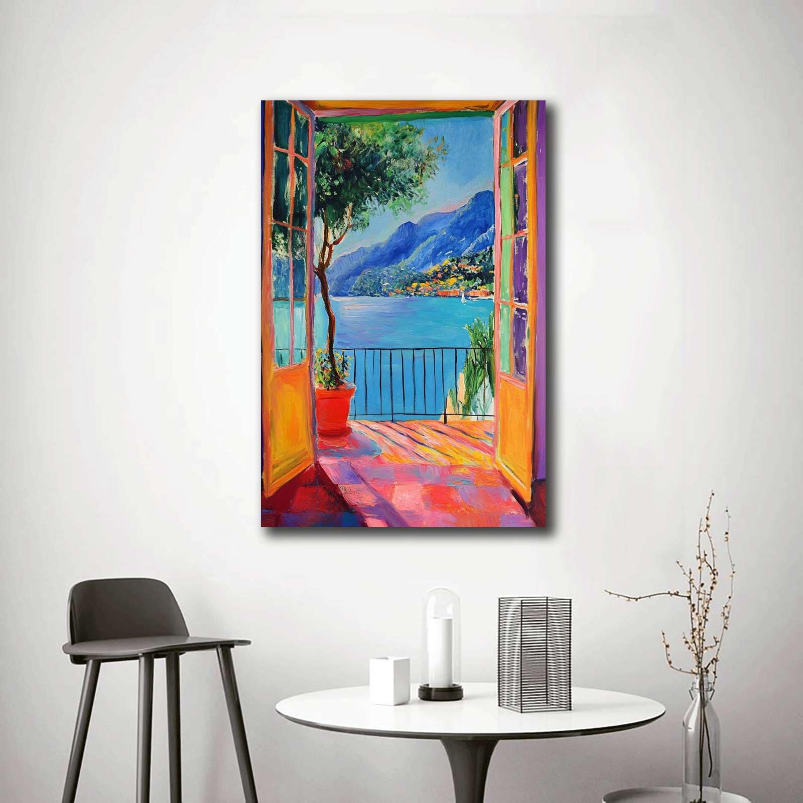 Amazon.com: SENLYCH Wall Art Canvas Print Open Window Henri